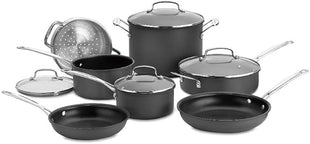 Cuisinart 11-Piece Cookware Set, Black, Chef's Classic Nonstick Hard Anodized, 66-11