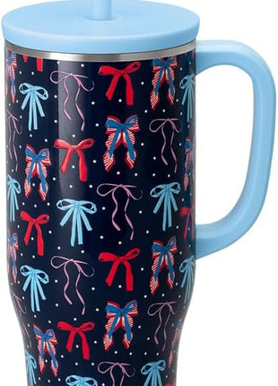 Swiglife 40oz Mega Mug, 40oz Tumbler with Handle and Straw, Extra Large Insulated Tumblers, Cup Holder Friendly Travel Mug (Miss Independence)