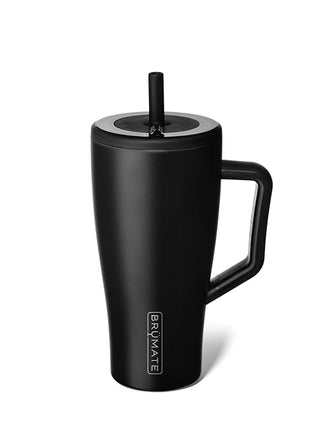 BrüMate Era 30 oz Tumbler with Handle and Straw | 100% Leakproof Insulated Water Bottle Tumbler with Lid and Flexible SoftSip Straw | Made of Stainless Steel | Cup Holder Friendly | 30oz (Matte Black)