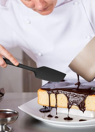 Coukre Silicone Spatula Set of 5,High Temperature Resistant, Food Grade Silicone, Dishwasher Safe, for Baking, Cooking (Pure Black)