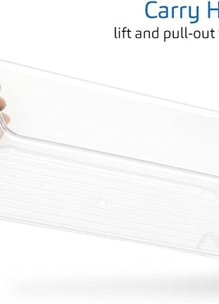 STORAGEBUD Fridge Organizer - 2 Pieces Refrigerator Organizer Bins - Pantry Organization and Storage for Fridge & Refrigerator- BPA Free Freezer Organizer Bins