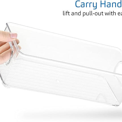 STORAGEBUD Fridge Organizer - 2 Pieces Refrigerator Organizer Bins - Pantry Organization and Storage for Fridge & Refrigerator- BPA Free Freezer Organizer Bins