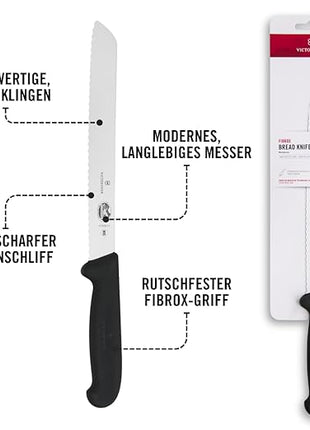 Victorinox Swiss Army 8" Serrated Bread Knife with Fibrox Handle, 47549