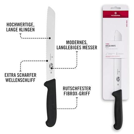 Victorinox Swiss Army 8" Serrated Bread Knife with Fibrox Handle, 47549