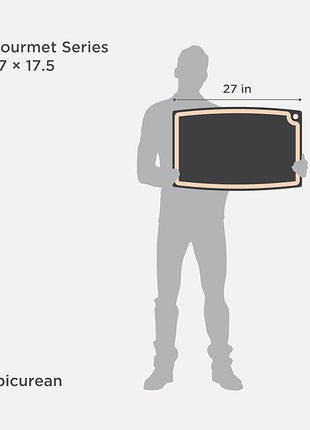 Epicurean Gourmet Series Cutting Board with Juice Groove, 27-Inch by 17.5-Inch, Slate/Natural