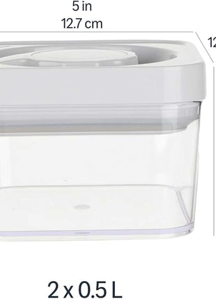 Amazon Basics Airtight Food Storage Containers, BPA Free, with Twist/Turn Lids, for Kitchen Pantry Organization, 10-Piece Square Set, Clear Plastic