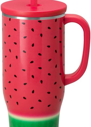 Swig Life 40oz Mega Mug, 40oz Tumbler with Handle and Straw, Extra Large Insulated Tumblers, Cup Holder Friendly Travel Mug (Melon Slice)