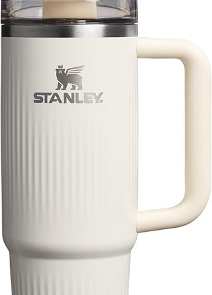 STANLEY Quencher H2.0 Tumbler with Handle and Straw 30 oz | Flowstate 3-Position Lid | Cup Holder Compatible for Travel | Insulated Stainless Steel Cup | BPA-Free | Fluted Cream Gloss