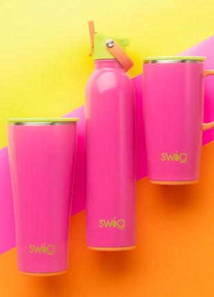 Swig Life 22oz Travel Mug, Insulated Tumbler with Handle and Lid, Cup Holder Friendly, Dishwasher Safe, Stainless Steel, Travel Coffee Cup, Insulated Mug with Lid (Tutti Frutti)