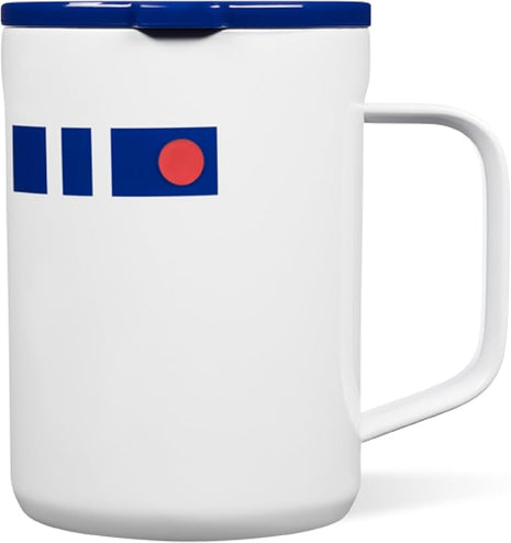 Corkcicle Classic Coffee Mug - Triple Insulated Stainless Steel for Travel - Shatter-Proof Lid - Keeps Drink Hot Over 3 Hours - Holiday Mug Gift - Great for Gifting Warmth - 16 oz - R2-D2