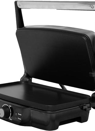 IMUSA Stainless Steel Panini Press Electric with Adjustable Temperature Settings and Nonstick Plates, 1200W