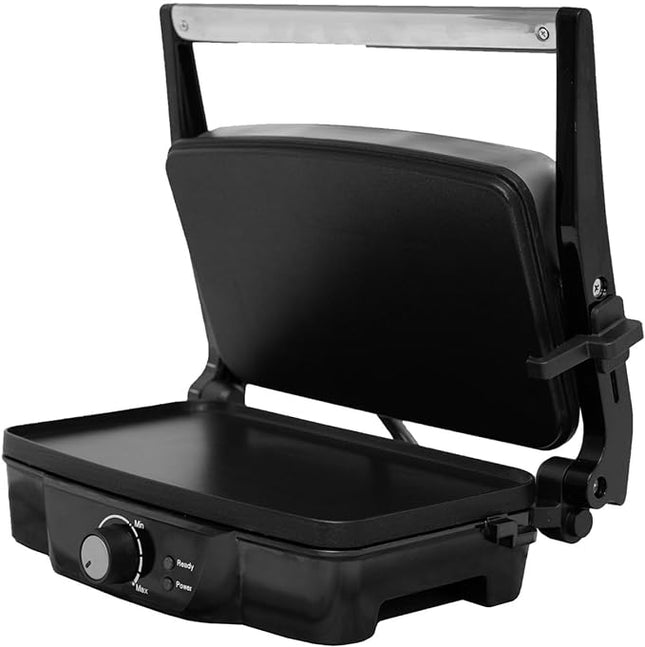 IMUSA Stainless Steel Panini Press Electric with Adjustable Temperature Settings and Nonstick Plates, 1200W