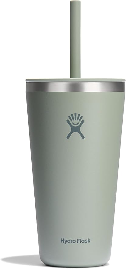 Hydro Flask All Around Tumbler Straw Lid, Insulated Travel Mug, Stainless Steel Coffee Cup 28 Oz Tonal Agave