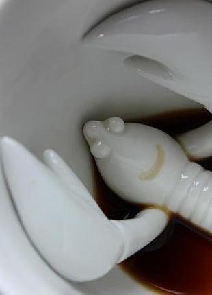 Creature Cups LOBSTER Ceramic Cup (11 Ounce, Red Exterior) - 3D Animal Inside Mug - Birthday, Holiday & Housewarming Drinkware Gift for Coffee & Tea Lovers