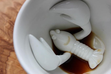 Creature Cups LOBSTER Ceramic Cup (11 Ounce, Red Exterior) - 3D Animal Inside Mug - Birthday, Holiday & Housewarming Drinkware Gift for Coffee & Tea Lovers