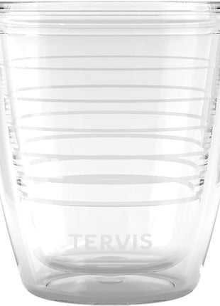 Tervis Clear & Colorful Tabletop 12oz Made in USA Double Walled Insulated Tumbler Travel Cup Keeps Drinks Cold & Hot, 12oz, Clear