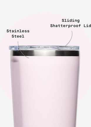 Corkcicle Classic Tumbler - Keeps Drinks Cold for 9 Hours & Hot for 3 - Triple-Insulated Stainless Steel - Holiday Tumbler Gift - 24 oz - Powder Puff