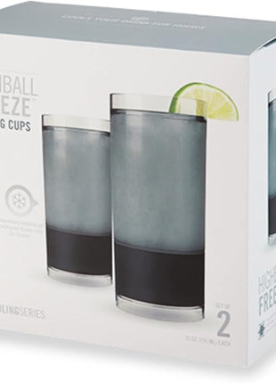 HOST Highball Cocktail Freeze Tumbler, Frozen Cocktail Glass, Double Walled Insulated Iced Coffee Tumbler, BPA Free Drink Cooler, 10 oz., Black