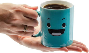 InGwest Color Changing Coffee Mug – 11oz Ceramic Heat Sensitive Cup with Funny Smile – Great for Morning Coffee or Gift