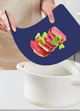 WK Plastic Flexible Cutting Boards for Kitchen Set of 4, Colored Cutting Board Mats with Food Icons, Non-Slip Cutting Mats, BPA Free, Dishwasher Safe