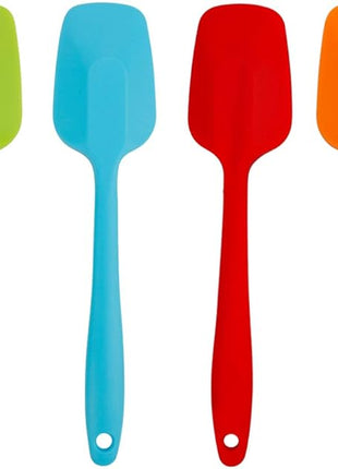 4 Piece Silicone Spatulas Heat Resistant 11inch Large Rubber Spatulas for Baking, Cooking, and Mixing Non-Stick Flexible Seamless Spatula with Stainless Steel Core