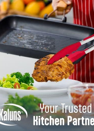 Kaluns Silicone Spatula Set, 4 Rubber Spatulas 600°F Heat Resistant, Nonstick Seamless Design with Stainless Steel Core, Dishwasher Safe, BPA free, Bonus Tongs Included