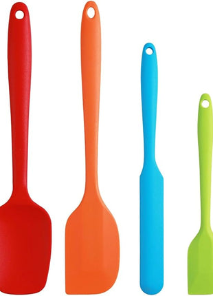 Silicone Spatula Set, 4 Pcs Heat Resistant Rubber Spatula, Spatulas for Kitchen Use, Kitchen Spatulas for Nonstick Cookware, Silicone Kitchen Utensils Sets with Strong Handle, Dishwasher Safe