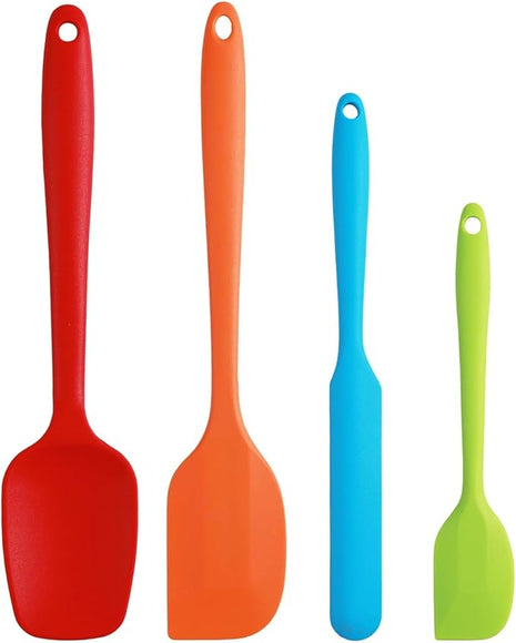 Silicone Spatula Set, 4 Pcs Heat Resistant Rubber Spatula, Spatulas for Kitchen Use, Kitchen Spatulas for Nonstick Cookware, Silicone Kitchen Utensils Sets with Strong Handle, Dishwasher Safe