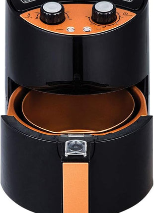 Copper Chef 2 QT Air Fryer - Turbo Cyclonic Airfryer With Rapid Air Technology For Less Oil-Less Cooking. Includes Recipe Book (Black)