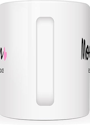 Mom Est 2025 Coffee Mug, Mother's Day New Mom Gifts for Women Her, First Time Moms Cup, White 11 Oz