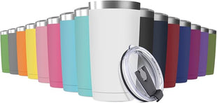 16 Pack 20oz Tumbler Vacuum Insulated Travel Mug with Lids, Stainless Steel Double Wall Bulk Cup for Home, Office, Outdoor Suitable for Vehicle Cup Holders （Assorted Colors