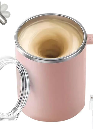 Self Stirring Mug,Self Stirring Coffee Mug,Suitable for Coffee, Milk, Cocoa and Other Beverages (Pink, 12 Ounces)