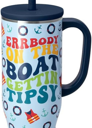 Swig Life 30oz Mega Mug, 30oz Tumbler with Handle and Straw, Large Insulated Tumblers, Cup Holder Friendly Travel Mug, Stainless Steel 30 oz Tumbler, Reusable Insulated Water Bottle (Errbody Boat)