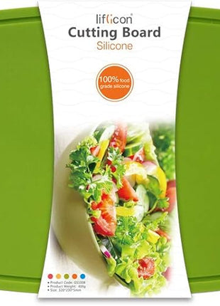 Liflicon Extra Large Thick Silicone Cutting Board 14.6'' x 10.43'' Chopping Board Flexible Cutting Mats Dishwasher Safe-Green
