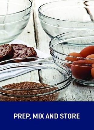 Anchor Hocking 10 Piece Mixing Bowl Set, Nesting Serving Bowls & Mixing Bowls (1 oz, 2 oz, 4 oz, 6 oz, 10 oz, 16 oz, 1 Qt, 1.5 Qt, 2.5 Qt, 3.5 Qt)