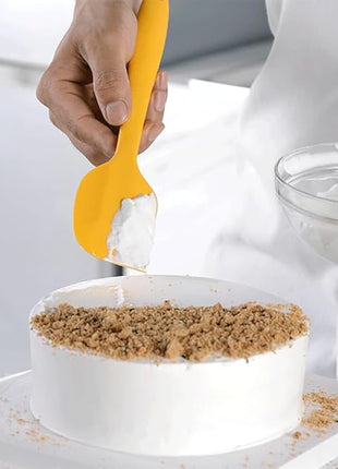 Silicone Spatula Set of 11 Kitchen Utensils with Iron Utensils Holder for Baking, Cooking, and Mixing,Cooking Spatulas Nonstick Cookware，Seamless and Flexible,Dishwasher Safe (Yellow)