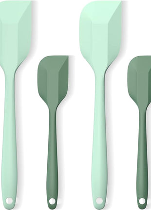 Silicone Spatula Set, Premium Spatulas Silicone Heat Resistant 2 Small & 2 Large Flexible Scraper for Nonstick Cookware, Rubber Spatula for Kitchen Mixing Baking Cooking Use, Soft Spatula - Set of 4