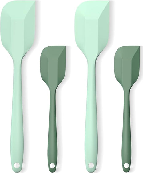 Silicone Spatula Set, Premium Spatulas Silicone Heat Resistant 2 Small & 2 Large Flexible Scraper for Nonstick Cookware, Rubber Spatula for Kitchen Mixing Baking Cooking Use, Soft Spatula - Set of 4