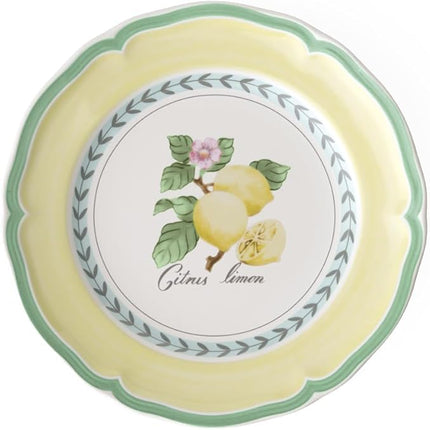 Villeroy & Boch French Garden Valance Lemon Salad Plate Premium Vitrified Porcelain - Made in Germany - Dishwasher and Microwave Safe - 8.25 inches - Sold Individually