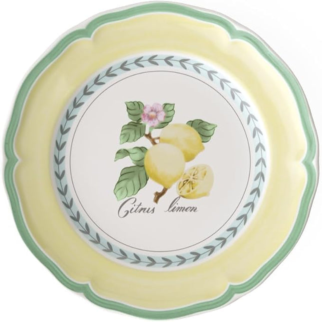Villeroy & Boch French Garden Valance Lemon Salad Plate Premium Vitrified Porcelain - Made in Germany - Dishwasher and Microwave Safe - 8.25 inches - Sold Individually