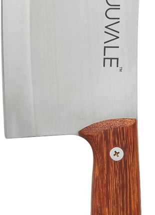 Juvale Meat Cleaver - 8-Inch Stainless Steel Blade, Wood Handle - Heavy-Duty Butcher Knife & Bone Cleaver for Beef Brisket, Meat Cutting & Chopping - Chopping Knife