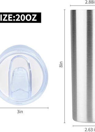 HASLE OUTFITTERS 20 oz Skinny Tumblers Bulk Set, Stainless Steel Insulated Slim Tumblers with Lids, Reusable Double Wall Travel Coffee Mugs, Durable Powder Coated Travel Water Cups(12)