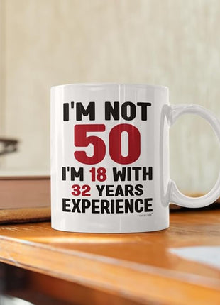 50th Birthday Mug, 1975 Vintage Coffee Cup for Women, Men, Her, Him, Best Fabulous Gift Idea for Wife, Husband, Mom, Dad, Sister, Friend Turning Fifty, Funny Gag Present, Happy 50 Year Old Celebration
