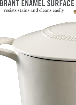 MARTHA STEWART Gatwick 7-Quart Enamel Cast Iron Dutch Oven – Martha Blue – Heavy-Duty Dutch Oven for Slow Cooking, Braising & Baking