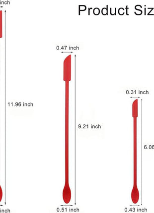 4 Pieces Mini Silicone Spatula Set, Small Rubber Spatula for Makeup, Thin Jar Scraper for Kitchen(4, BLACK)