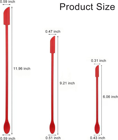 8 Pieces Mini Silicone Spatula Set, Small Rubber Spatula for Makeup, Thin Jar Scraper for Kitchen (8, BLACK+RED)