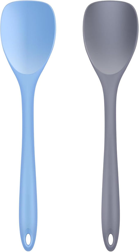Silicone Spatula Spoon 2-Pack, Rubber Spoonula set Heat Resistant, Seamless Non-Stick Scrapers for Baking Mixing.