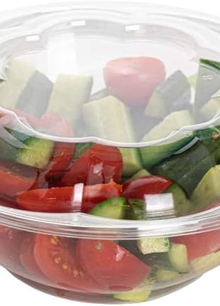Smygoods Disposable Plastic Salad Bowls with Airtight Lids Ideal for Meal Prep, Takeout, Catering, Parties, Picnics, and Food Storage, Stackable, Leak-Proof