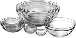 Anchor Hocking 10 Piece Mixing Bowl Set, Nesting Serving Bowls & Mixing Bowls (1 oz, 2 oz, 4 oz, 6 oz, 10 oz, 16 oz, 1 Qt, 1.5 Qt, 2.5 Qt, 3.5 Qt)
