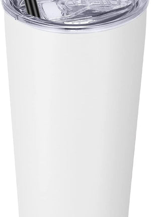 VEGOND 20oz Tumbler Bulk with Lid and Straw 1 Pack, Stainless Steel Vacuum Insulated Tumbler, Double Wall Coffee Cup Travel Mug, White